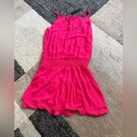 Krisa Hot Pink Dress with Ruffles - Picture 1 of 7